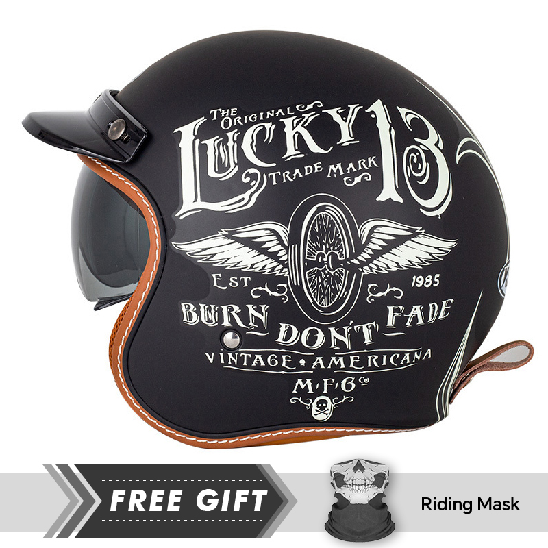 Motorcycle Gear In Store - 大人のためのオープンフェイスオートバイヘルメット,ビンテージファッション安全ヘルメット,ドット認証,HDレンズ,4シーズン