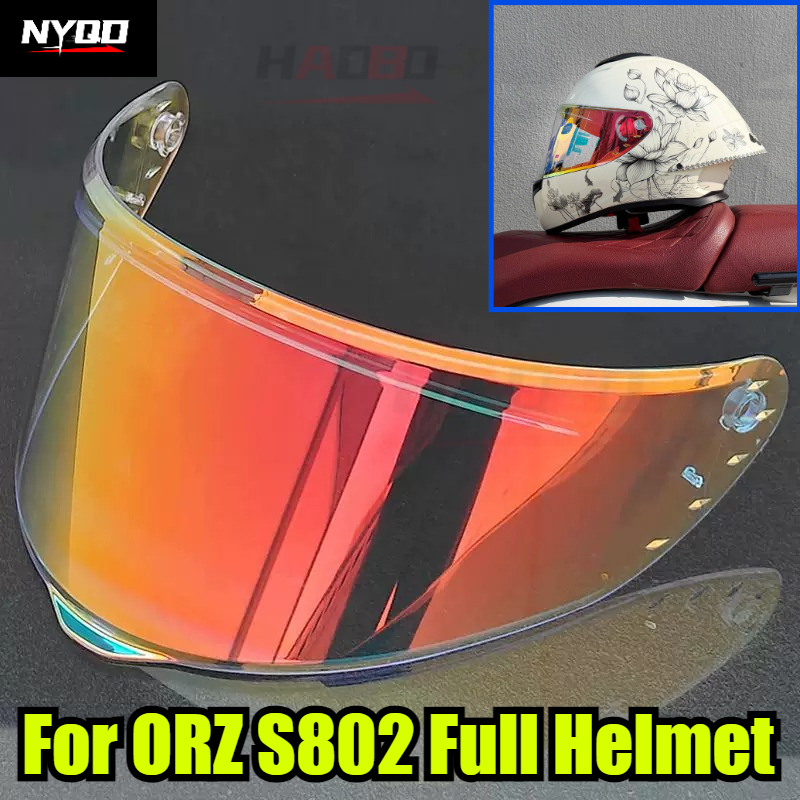 Helmet Full Face - ORZ S802 オートバイフルフェイスヘルメットバイザーカラーレンズブラックシルバーバイザー Orz-S802 フロントガラス交換アクセサリー
