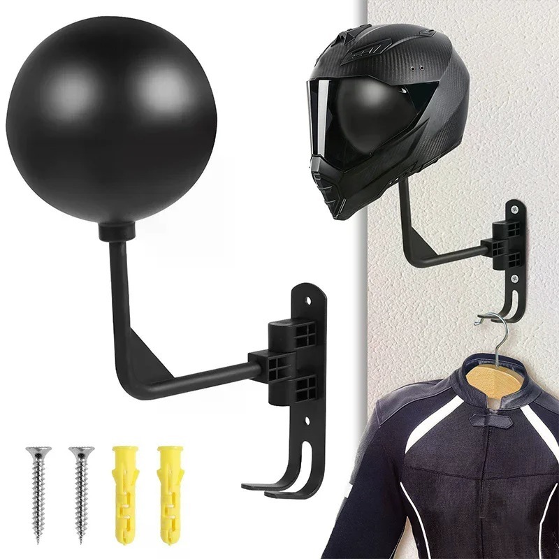 Motorcycle Gear Wall Mount - オートバイヘルメットラック壁掛けオーガナイザースタンドヘルメットマウント壁掛け式家庭用寝室リビングルームガレージギア衣類用