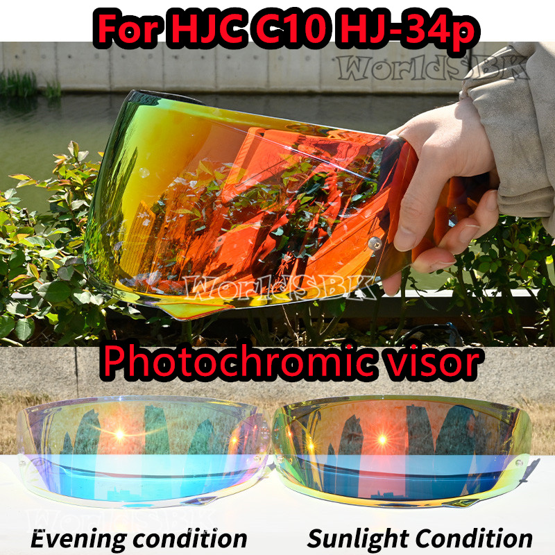 Helmet Full Face - C10 フォトクロミックバイザーレンズオートバイフルフェイスヘルメットバイザーレンズ交換レンズ HJC C10 HJ-34P 抗