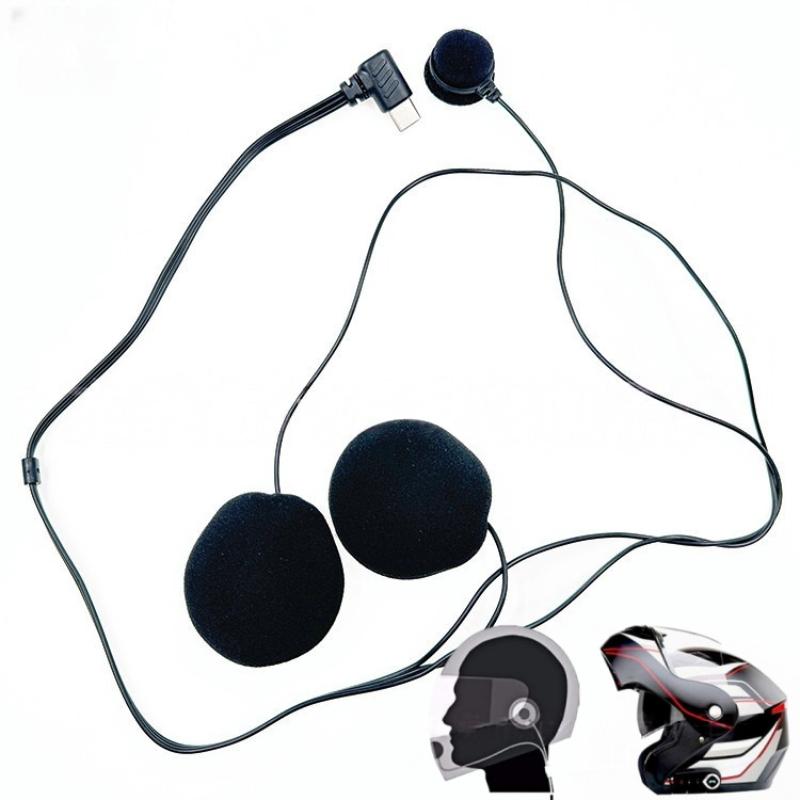 Helmet Full Face - 1Pc タイプ C プラグ HD ノイズリダクションオートバイフルフェイスヘルメットヘッドセットマイクソフトマイク