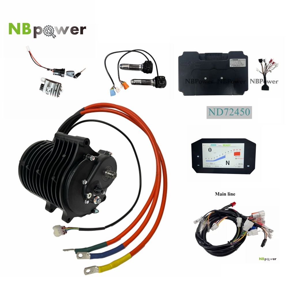 Motorcycle Gear Kit - 米国製ストック70H QS138 V3 3KWミッドドライブモーター 1:2.35ギアキット（ファードライバーND72450/ND72680 NBTFT-5ディスプレイ付き）電動バイク用