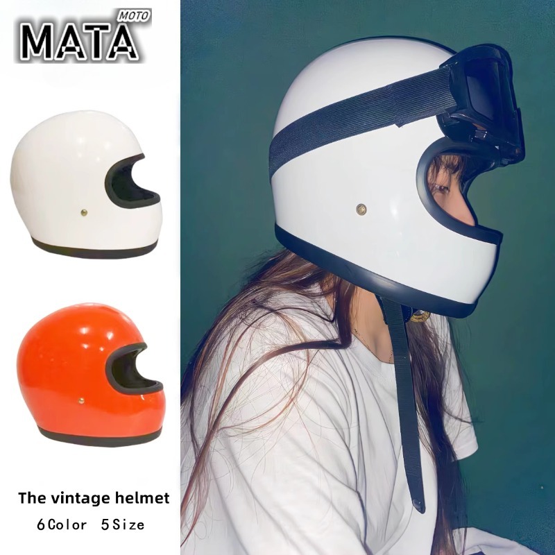 Motorcycle Gear Japan - ヴィンテージオートバイヘルメット日本テックグラスファイバーシェルモトヘルメット DAVID 2 シリーズライダーギアオートバイヘルメットフルフェイス