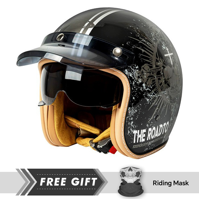 DOT 承認オートバイヘルメットジェットヘルメット男性女性オ - Motorcycle Gear In Store のレビューと価格