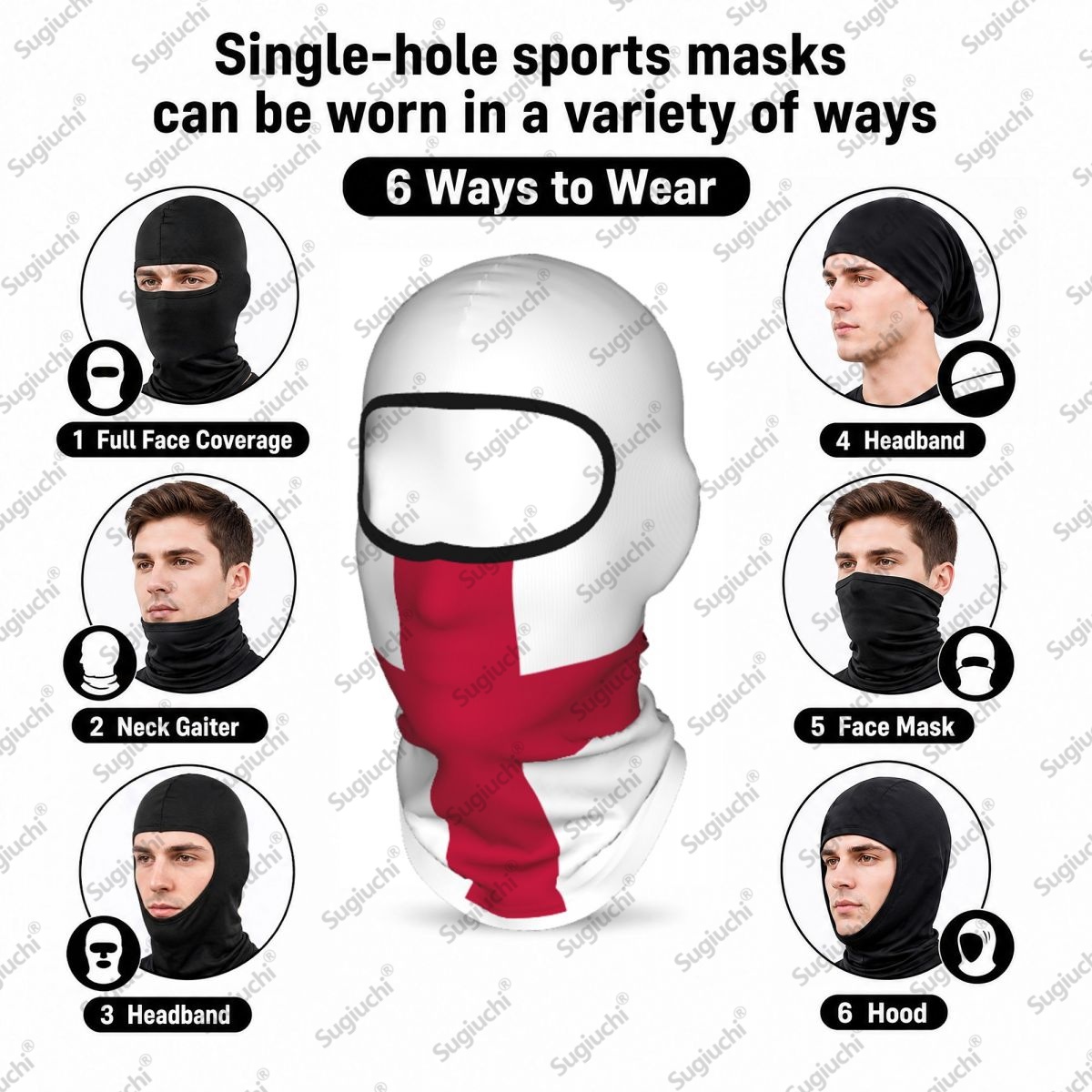 イングランドサイクリングバラクラバフルフェイススキーカバー日 - Helmet Full Face のレビューと価格