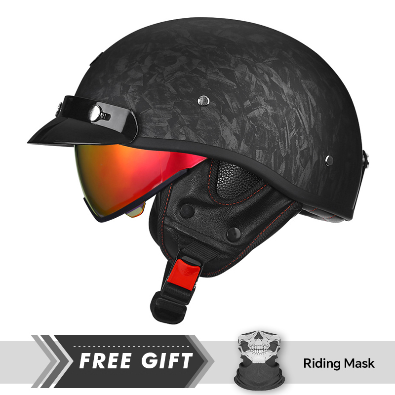 ハーフフェイスヘルメットオートバイヘルメット内蔵 HD バイ - Motorcycle Gear In Store のレビューと価格