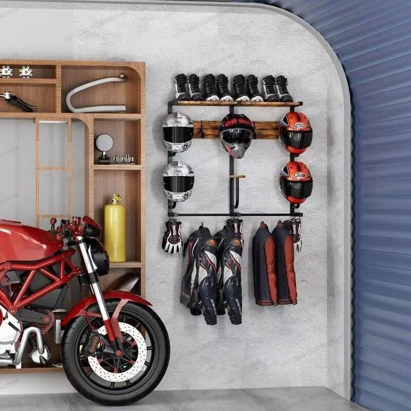 壁掛け式ヘルメットラック、乗馬用品用多機能収納、オートバイヘ - Motorcycle Gear Wall Mount のレビューと価格