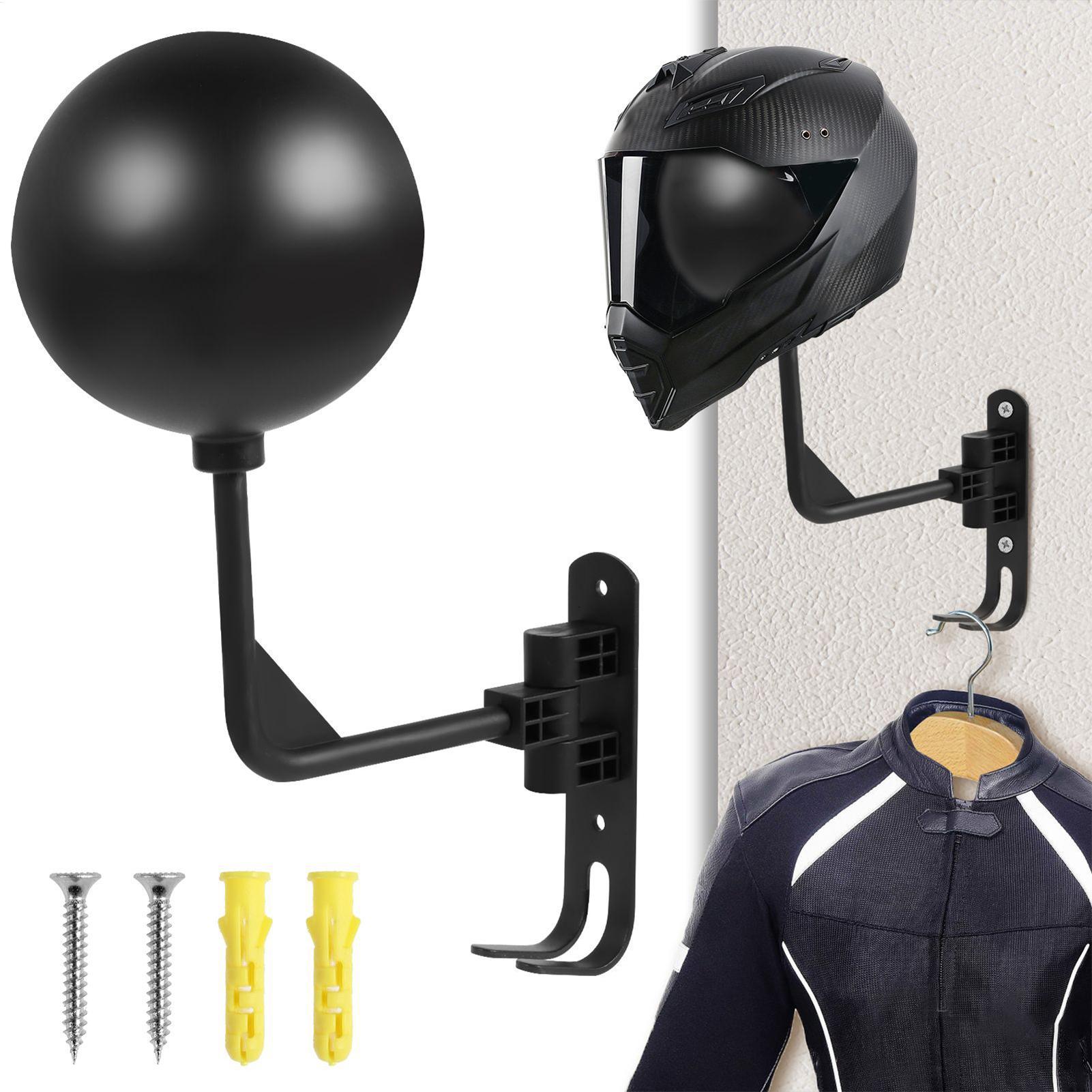 オートバイアクセサリー 壁掛けヘルメットホルダー フック付き - Motorcycle Gear Wall Mount のレビューと価格