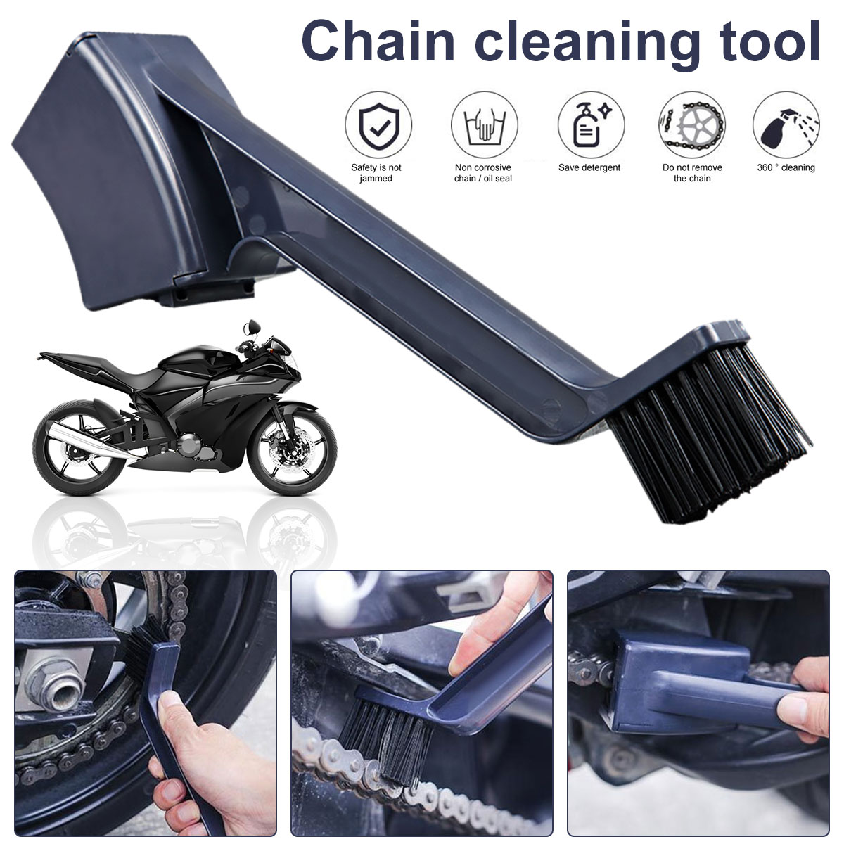 オートバイバイクチェーンクリーナーデュアルヘッド自転車クリー - Motorcycle Gear Up のレビューと価格