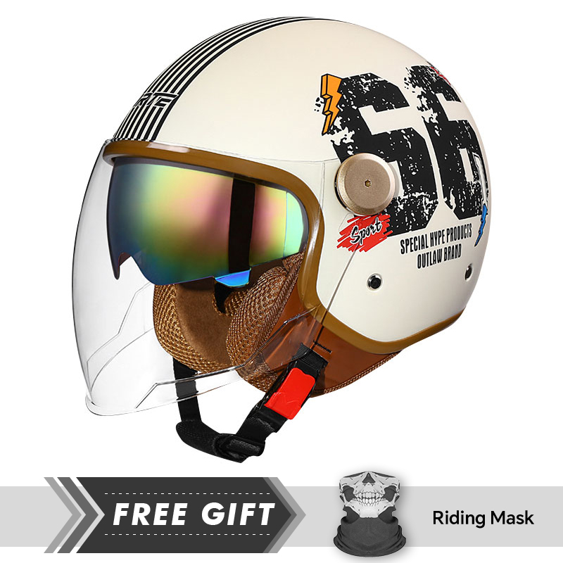新入荷 クラシックブルー オープンフェイス オートバイヘルメ - Motorcycle Gear In Store のレビューと価格