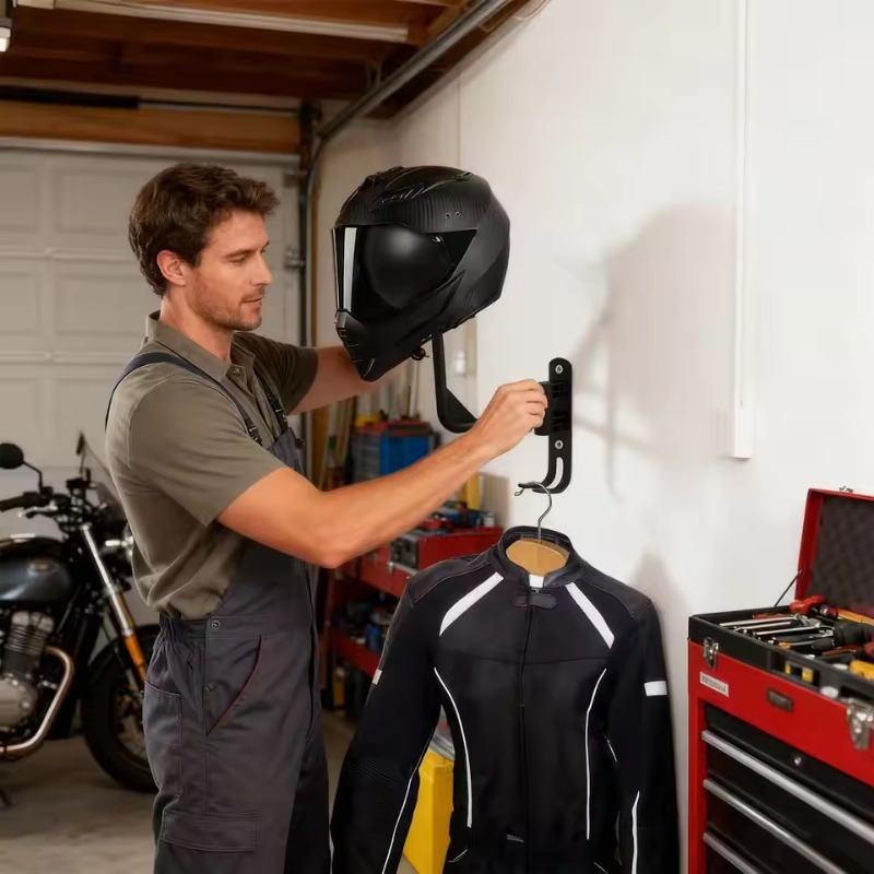 オートバイヘルメットラック壁掛けオーガナイザースタンドヘルメ - Motorcycle Gear Wall Mount のレビューと価格