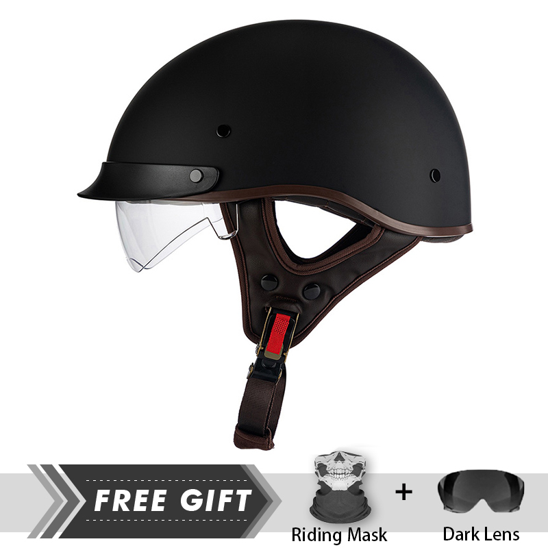 男性と女性のためのオートバイのハーフフェイスヘルメット,通気 - Motorcycle Gear In Store のレビューと価格