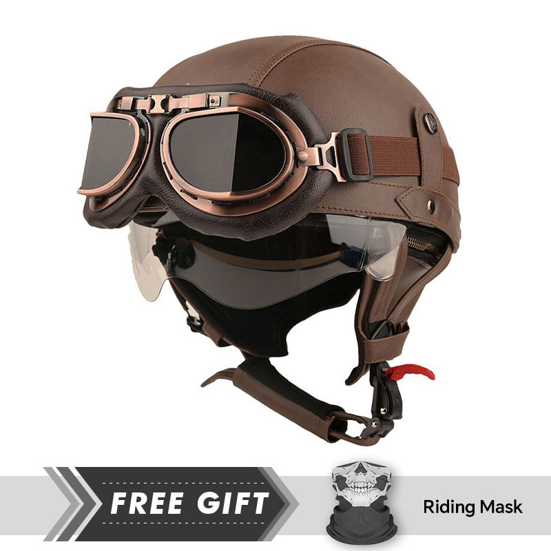 オートバイのヘルメット,ハーフフェイス,軽量,安全,乗馬,ド - Motorcycle Gear In Store のレビューと価格