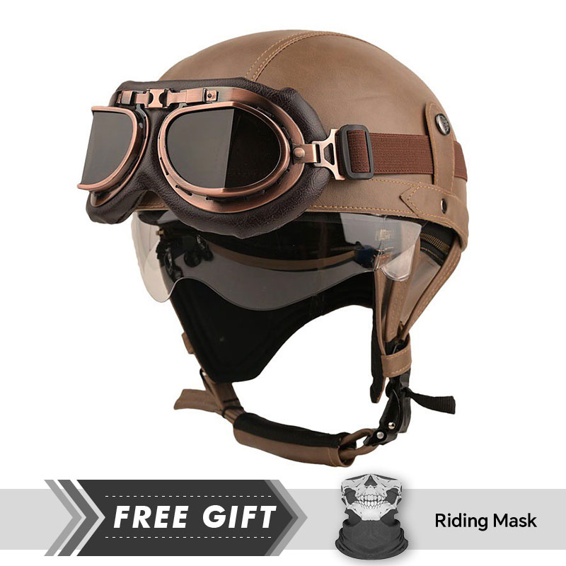 オートバイのヘルメット,ハーフフェイス,軽量,安全,乗馬,ド - Motorcycle Gear In Store のレビューと価格
