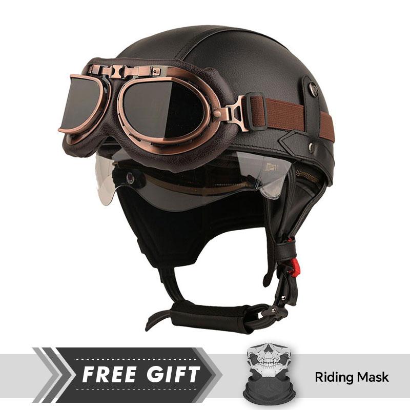 オートバイのヘルメット,ハーフフェイス,軽量,安全,乗馬,ド - Motorcycle Gear In Store のレビューと価格