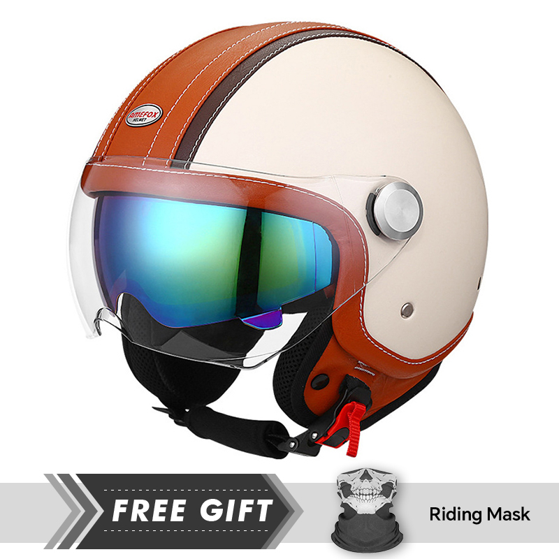 ブラックオープンフェイスオートバイヘルメット ヴィンテージ  - Motorcycle Gear In Store のレビューと価格