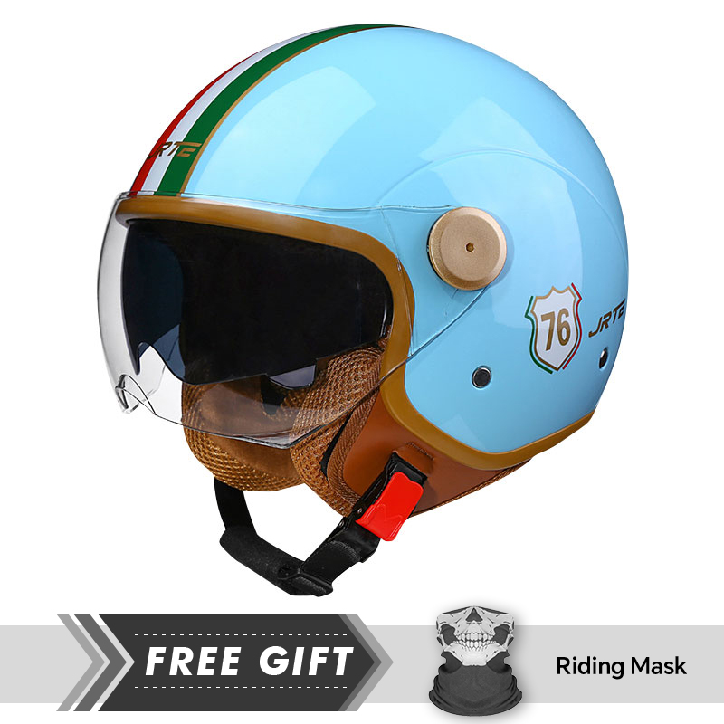 ダブルレンズオープンフェイスオートバイヘルメットDOT EC - Motorcycle Gear In Store のレビューと価格