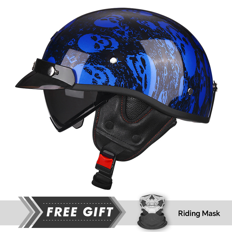 ハーフオートバイヘルメット DOT ECE 1/2 オープン - Motorcycle Gear In Store のレビューと価格