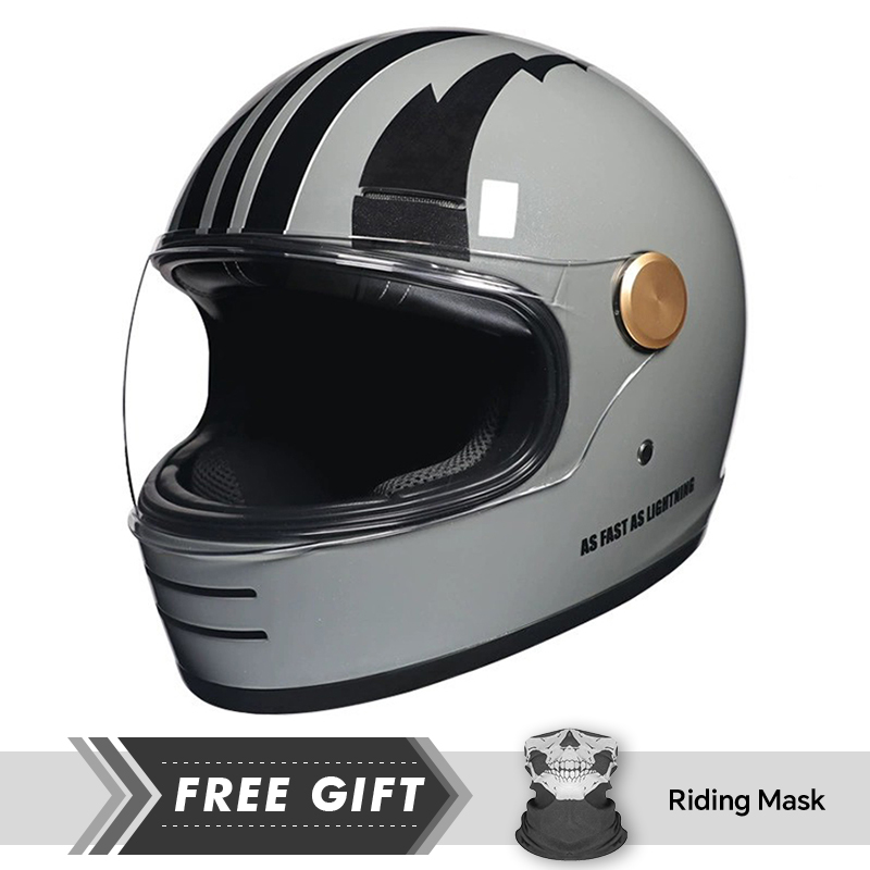 男女兼用 レザー フルフェイス オートバイヘルメット クリア - Motorcycle Gear In Store のレビューと価格